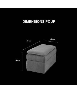 TAKANAP BOREAL/AUSTRAL-pouf avec rangement module seul