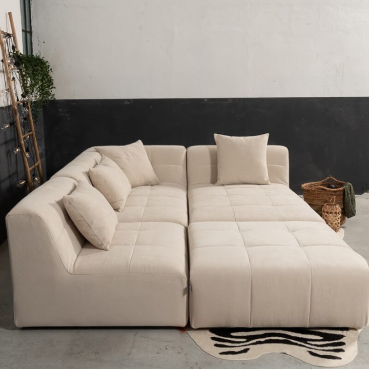 Canapé convertible 5 places Pogo Concept Takanap beige