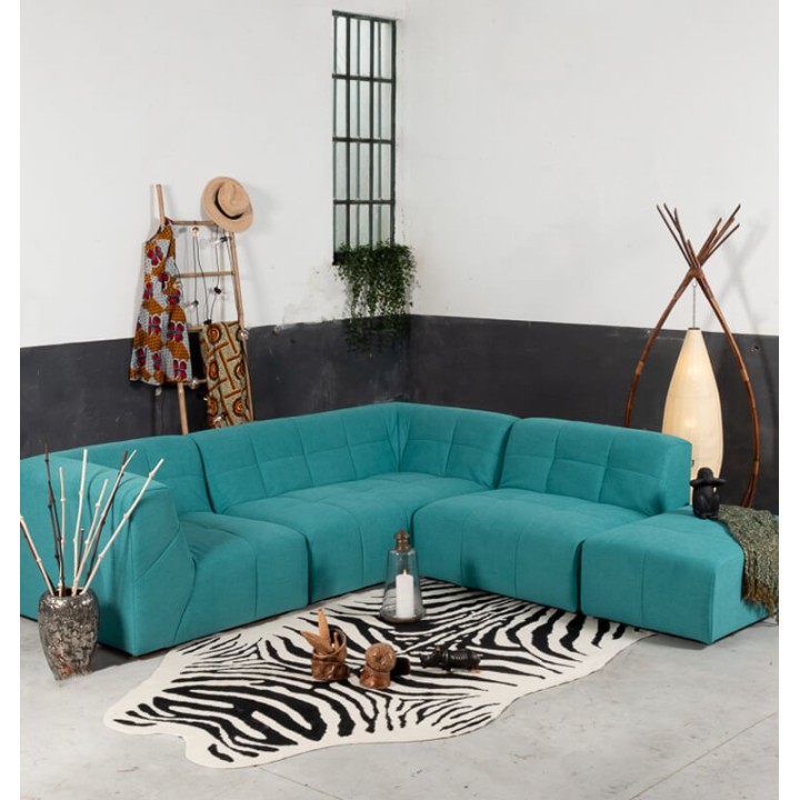 Canapé modulable Pogo Takanap bleu turquoise 5 places