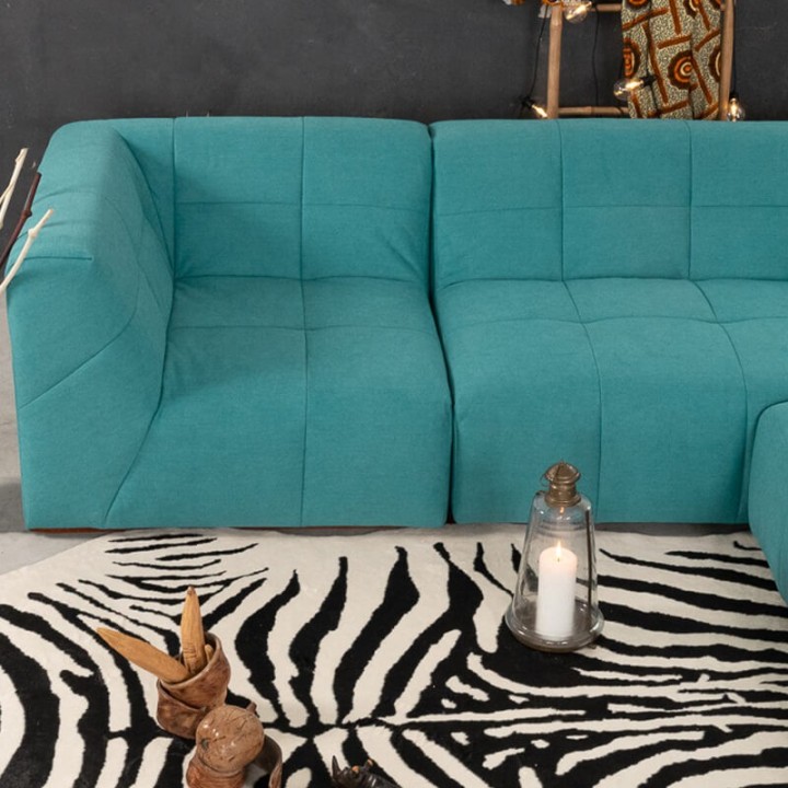 Canapé modulable Pogo Takanap bleu turquoise 5 places