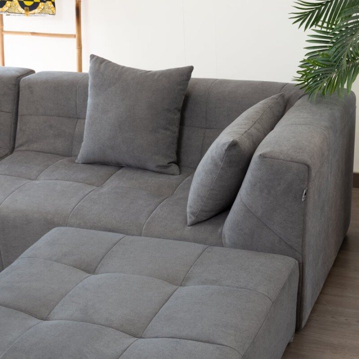 Canapé convertible 5 places Pogo Concept Takanap gris cendré
