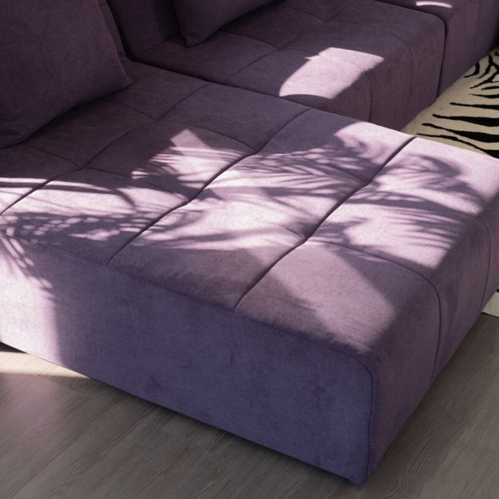 Canapé convertible 5 places Pogo Concept Takanap violet