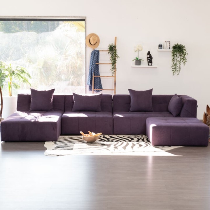 Canapé convertible 5 places Pogo Concept Takanap violet