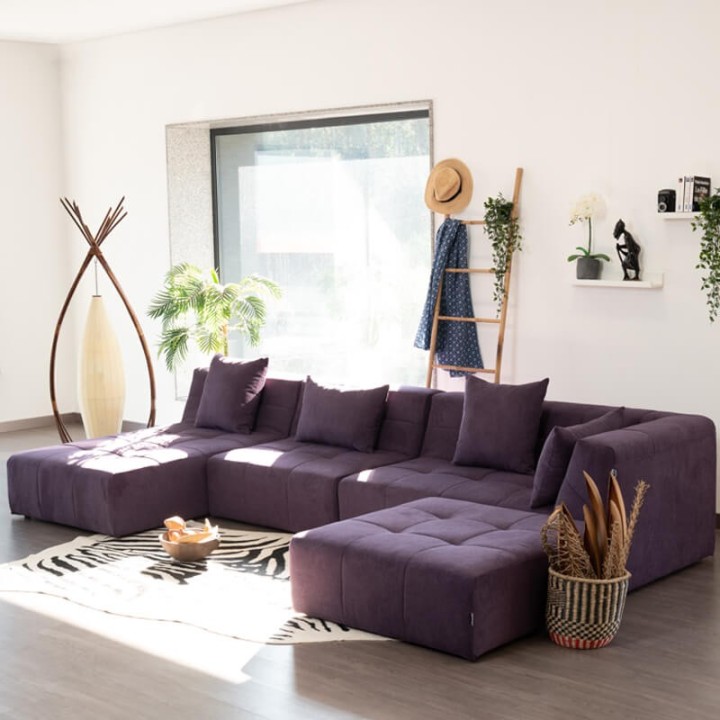 Canapé convertible 5 places Pogo Concept Takanap violet