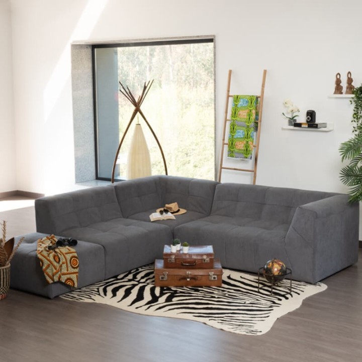 Canapé modulable Pogo Takanap gris cendré 5 places