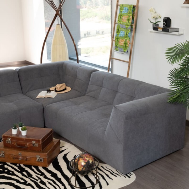Canapé modulable Pogo Takanap gris cendré 5 places