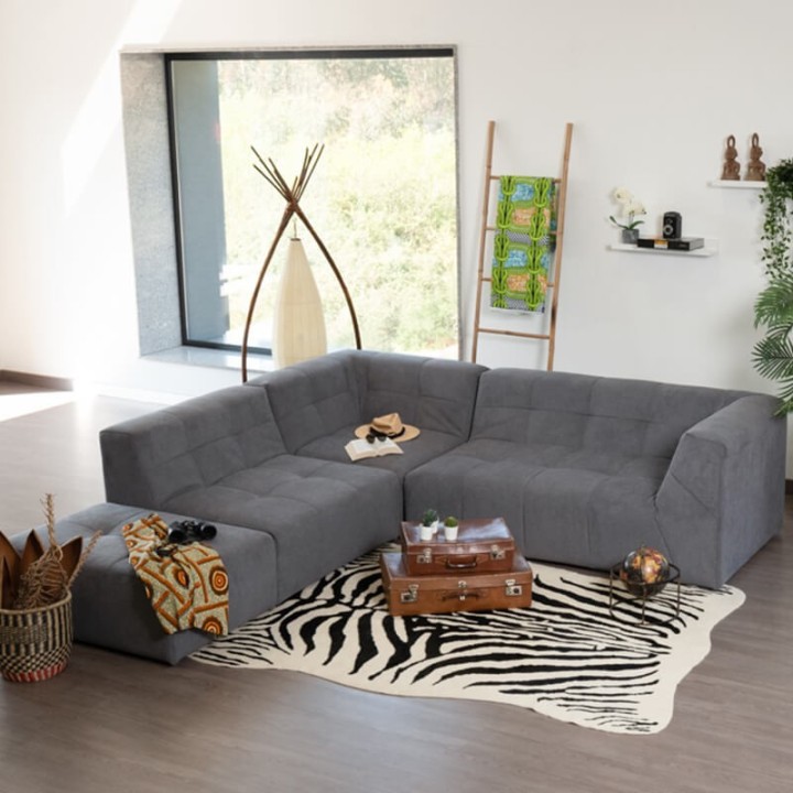 Canapé modulable Pogo Takanap gris cendré 5 places