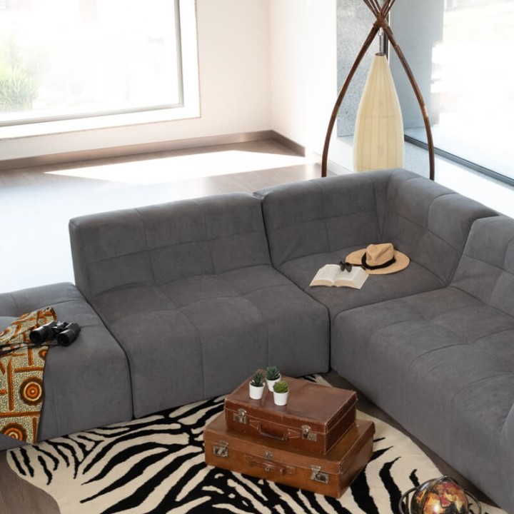 Canapé modulable Pogo Takanap gris cendré 5 places