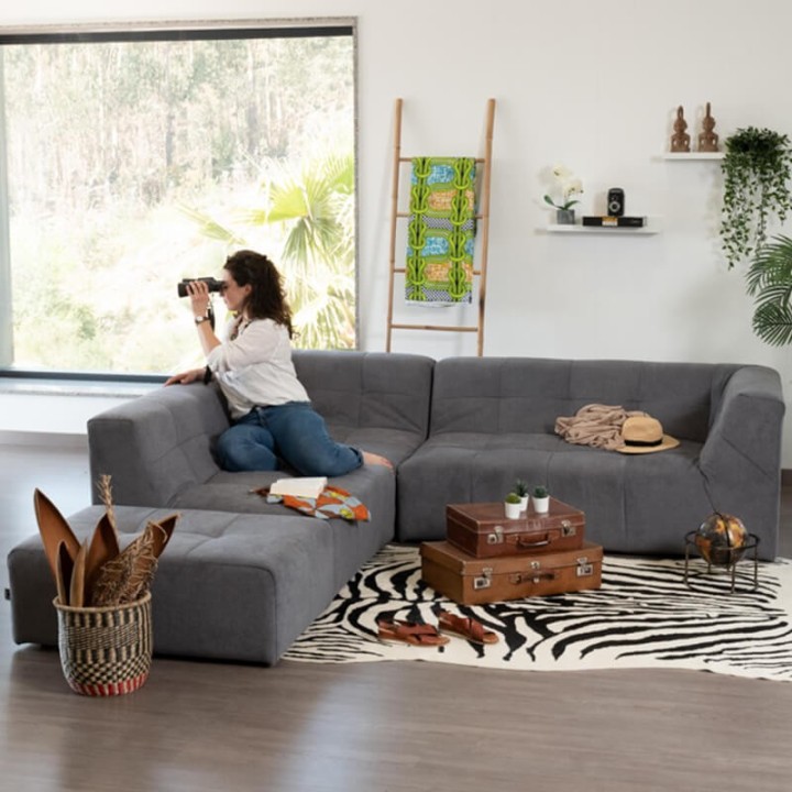 Canapé modulable Pogo Takanap gris cendré 5 places