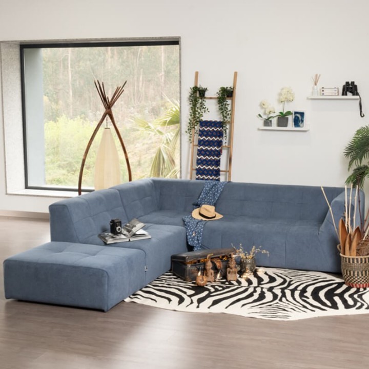 Canapé modulable Pogo Takanap bleu jeans 5 places