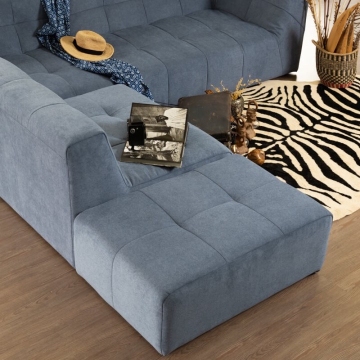 Canapé modulable Pogo Takanap bleu jeans 5 places