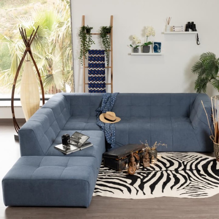 Canapé modulable Pogo Takanap bleu jeans 5 places