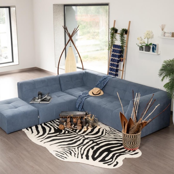 Canapé modulable Pogo Takanap bleu jeans 5 places