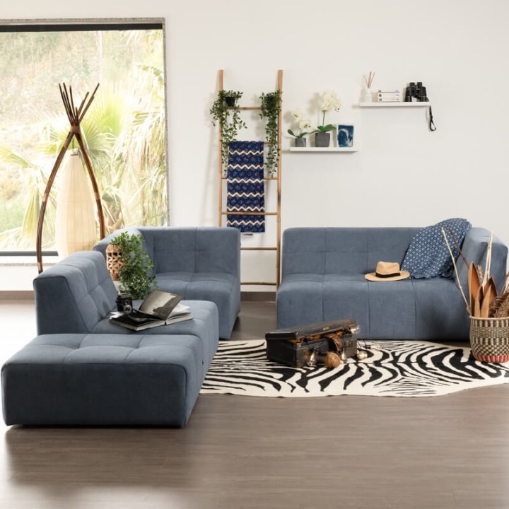 Canapé modulable Pogo Takanap bleu jeans 5 places