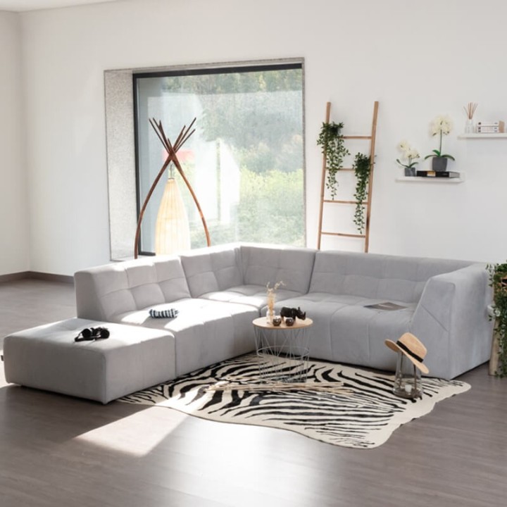 Canapé modulable Pogo Takanap gris clair 5 places