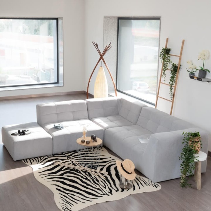 Canapé modulable Pogo Takanap gris clair 5 places