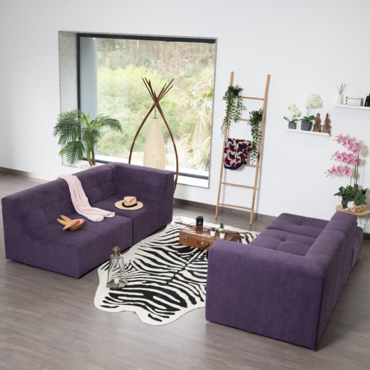 Canapé modulable Pogo Takanap violet 5 places