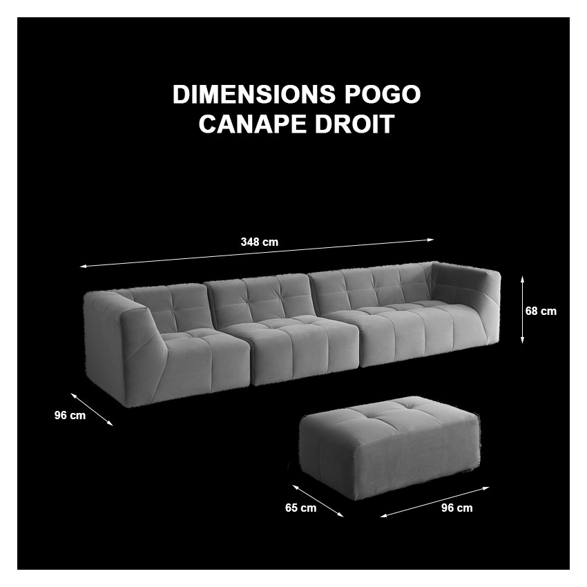 takanap POGO HR VELOURS PARIS canapé modulable 5 places