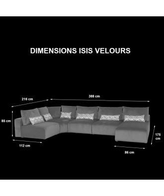 Takanap ISIS VELOURS canapé modulable 5 places