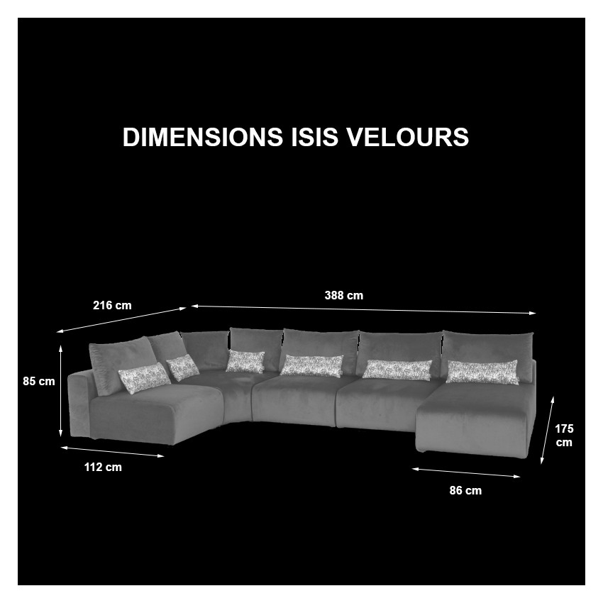 Takanap ISIS VELOURS canapé modulable 5 places