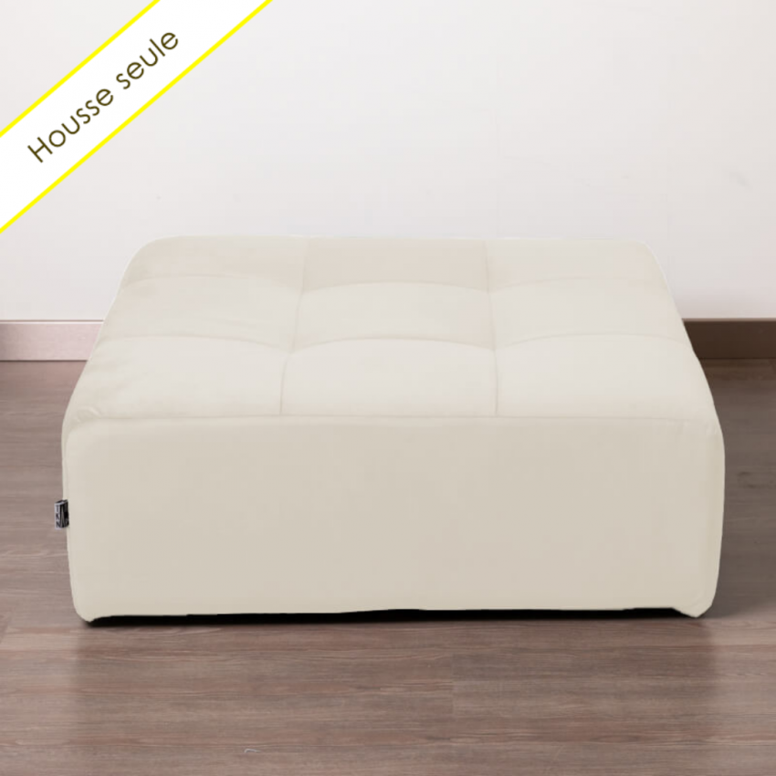 HOUSSE POUF CARRE VELOURS PARIS