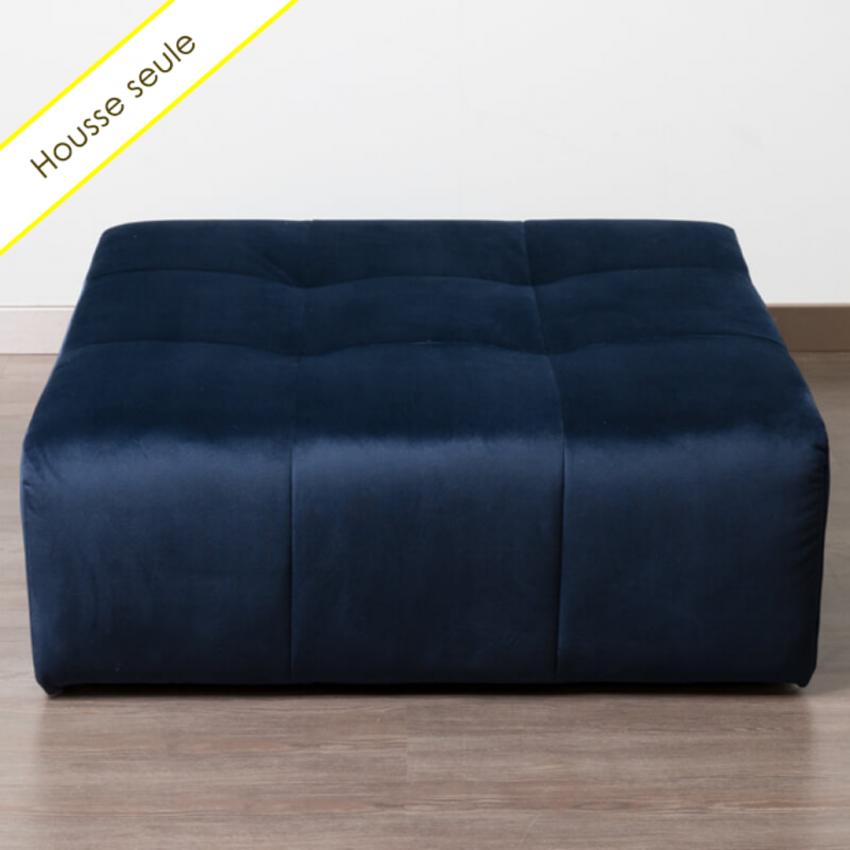 HOUSSE POUF CARRE VELOURS PARIS