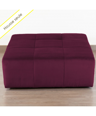 HOUSSE POUF CARRE VELOURS PARIS