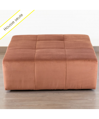 HOUSSE POUF CARRE VELOURS PARIS