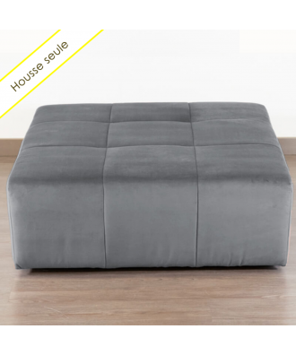 HOUSSE POUF CARRE VELOURS PARIS