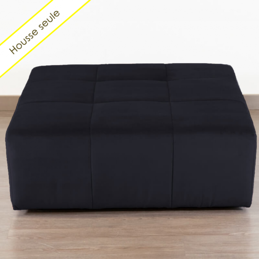 HOUSSE POUF CARRE VELOURS PARIS