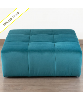 HOUSSE POUF CARRE VELOURS PARIS