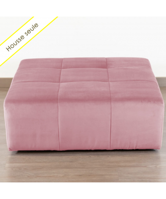 HOUSSE POUF CARRE VELOURS PARIS