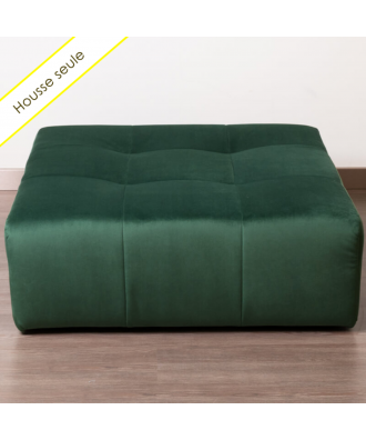 HOUSSE POUF CARRE VELOURS PARIS