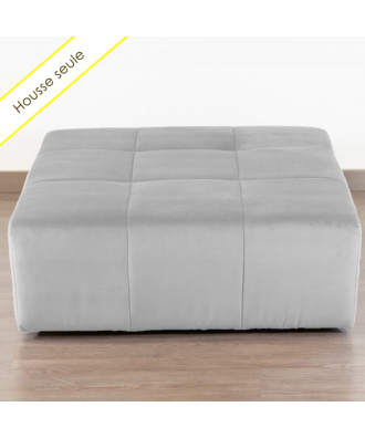 HOUSSE POUF CARRE VELOURS PARIS