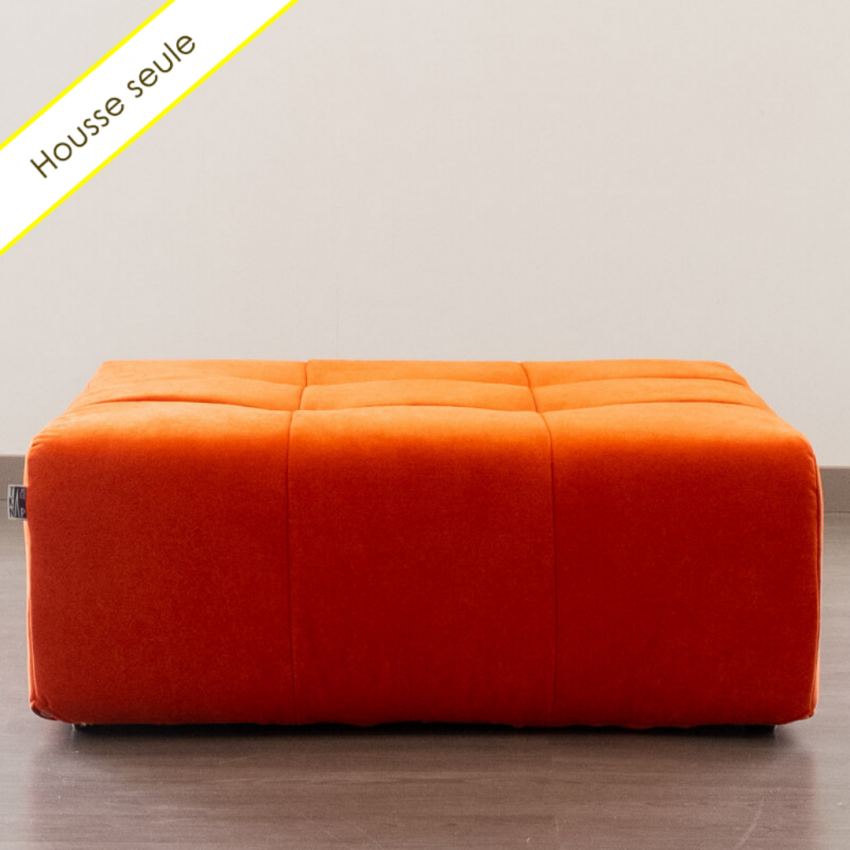 TAKANAP HOUSSE POUF CARRE TISSU BRONX