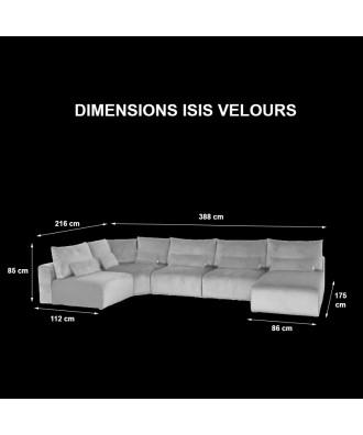 Takanap ISIS VELOURS canapé modulable 5 places