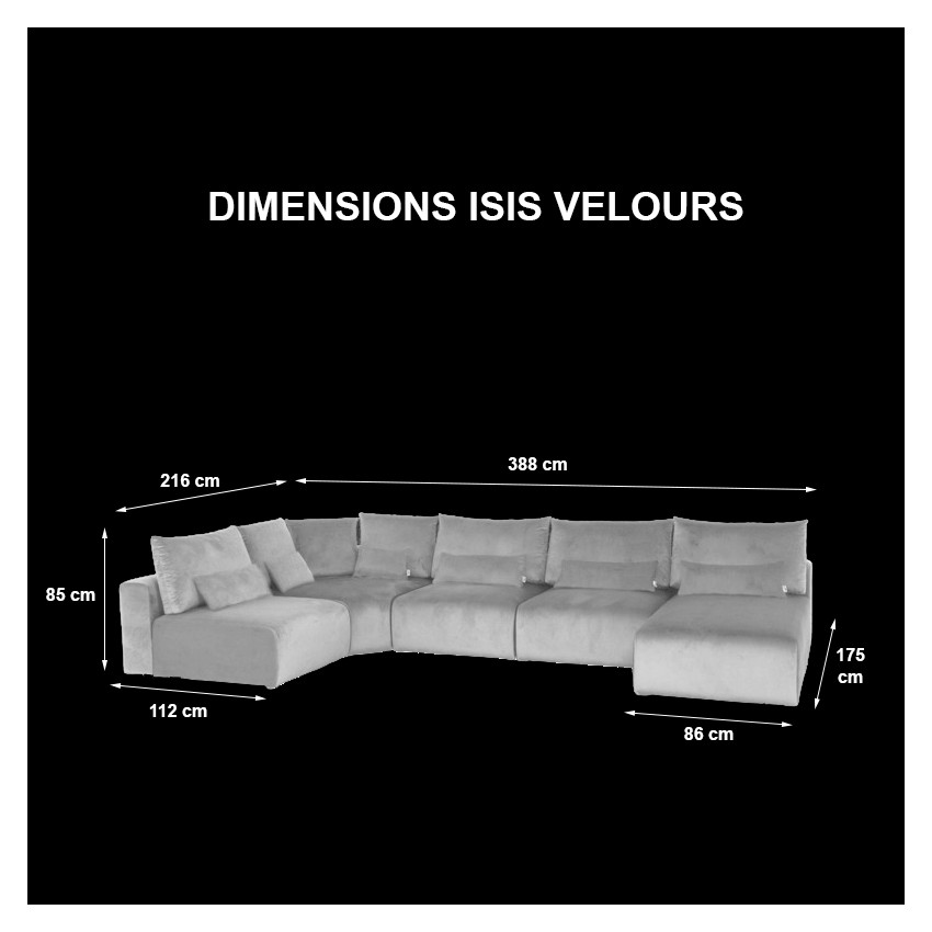 Takanap ISIS VELOURS canapé modulable 5 places