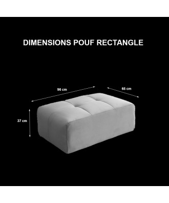 POUF RECTANGULAIRE HR BOUCLETTE