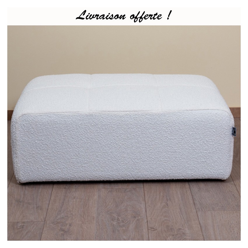 POUF RECTANGULAIRE HR BOUCLETTE