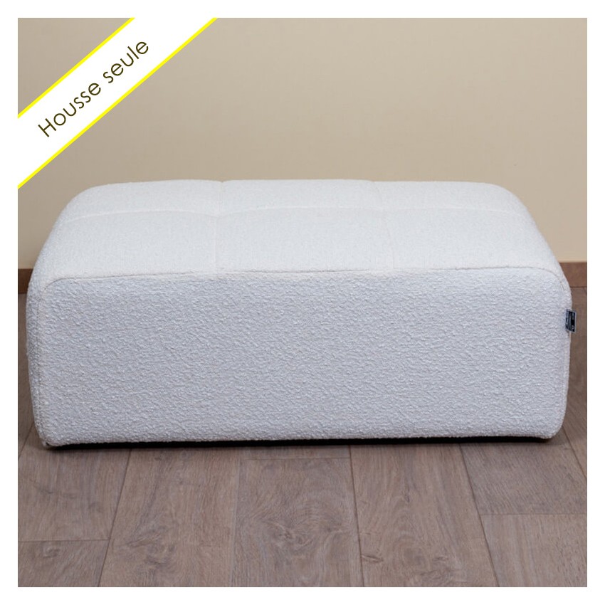 HOUSSE POUF RECTANGULAIRE TISSU BOUCLETTE