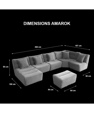 AMAROK ATELIER-Canapé d'angle 6 places