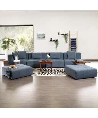 Panamax canapé panoramique Takanap bleu jeans 7 places