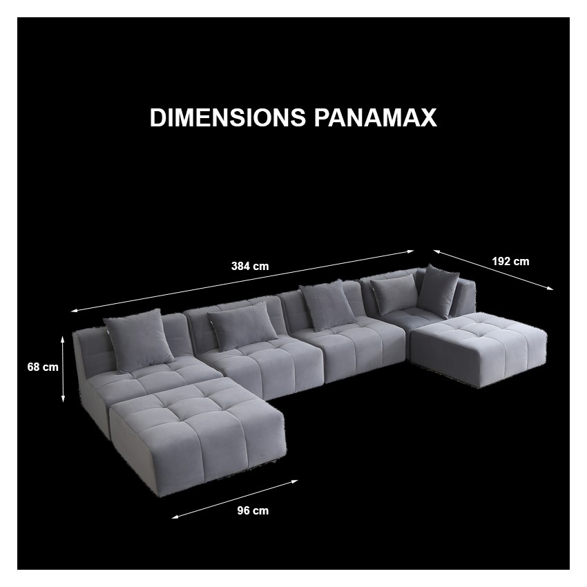 TAKANAP PANAMAX BOUCLETTE - Canapé panoramique bouclette