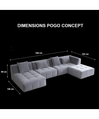 TAKANAP POGO CONCEPT BOUCLETTE - Canapé modulable bouclette