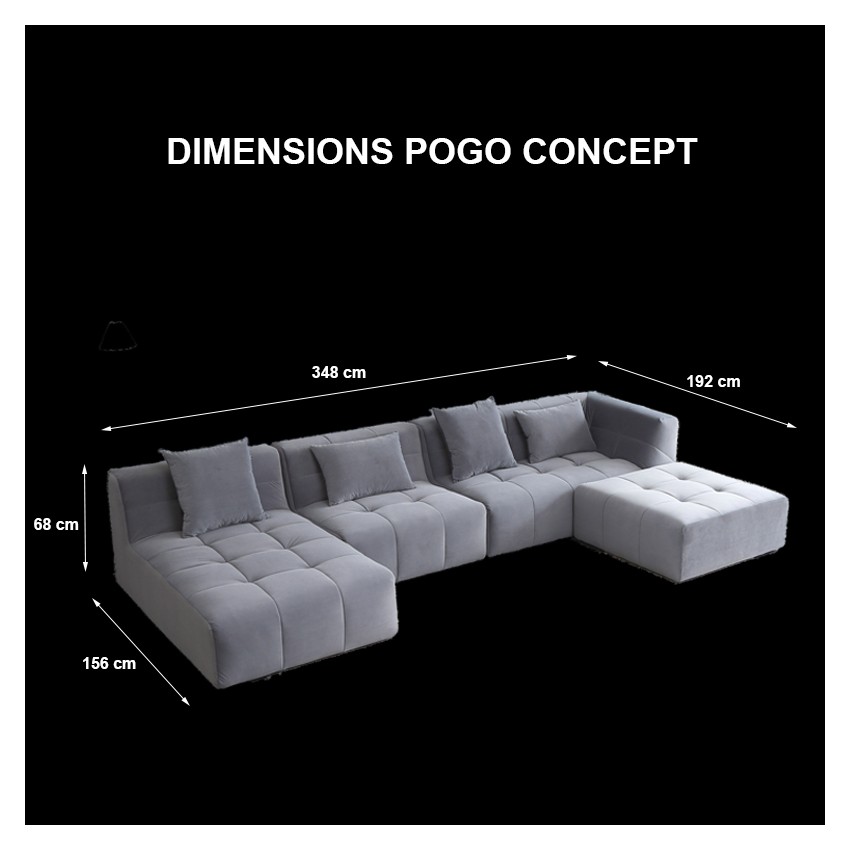 TAKANAP POGO CONCEPT BOUCLETTE - Canapé modulable bouclette