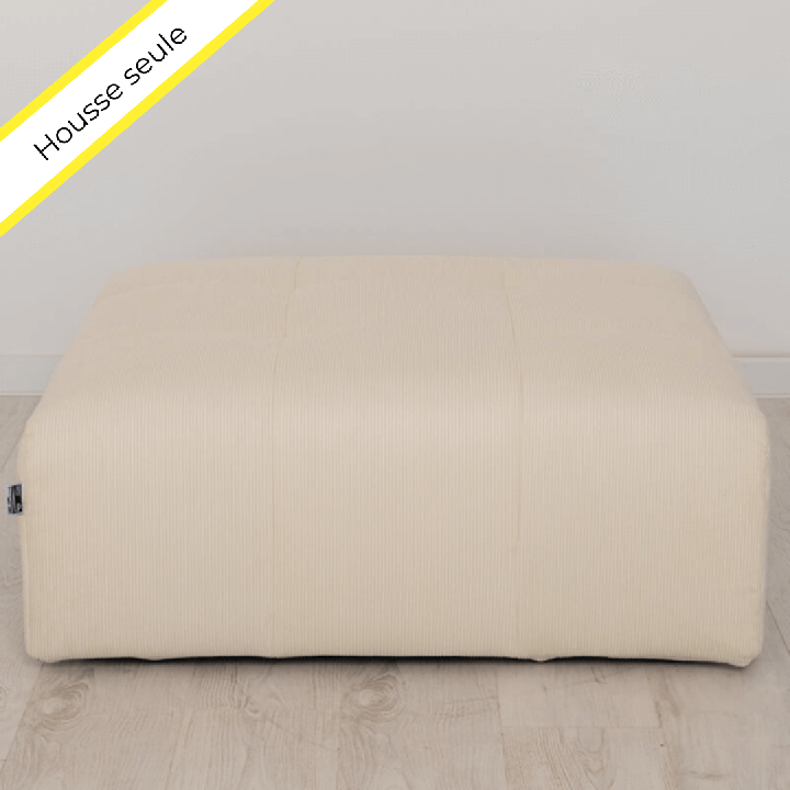 HOUSSE POUF CARRE VELOURS COTELE SCALA