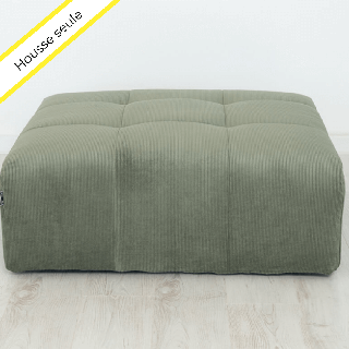HOUSSE POUF CARRE VELOURS COTELE SCALA