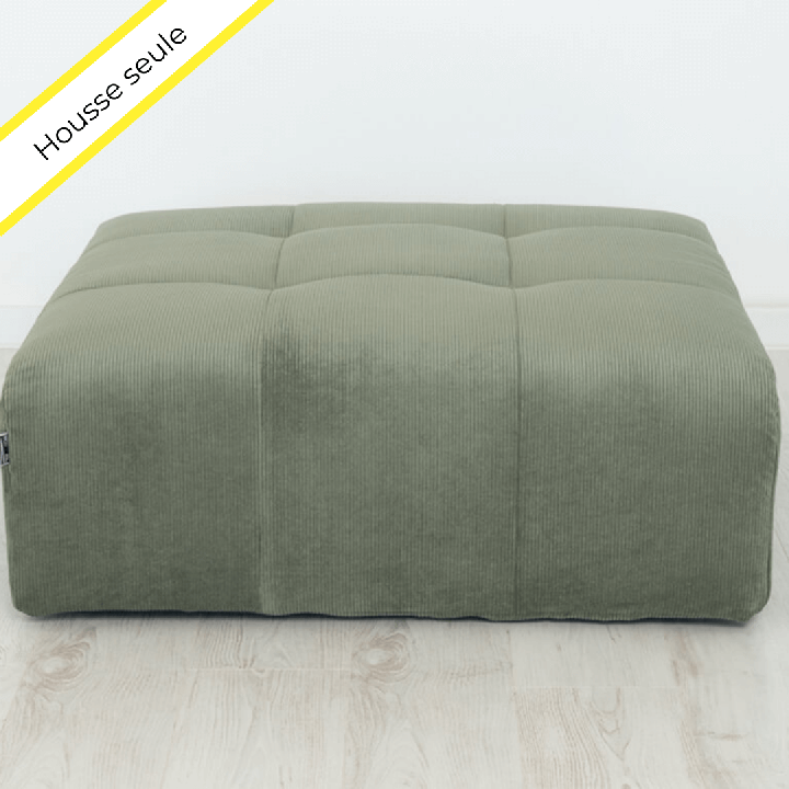 HOUSSE POUF CARRE VELOURS COTELE SCALA