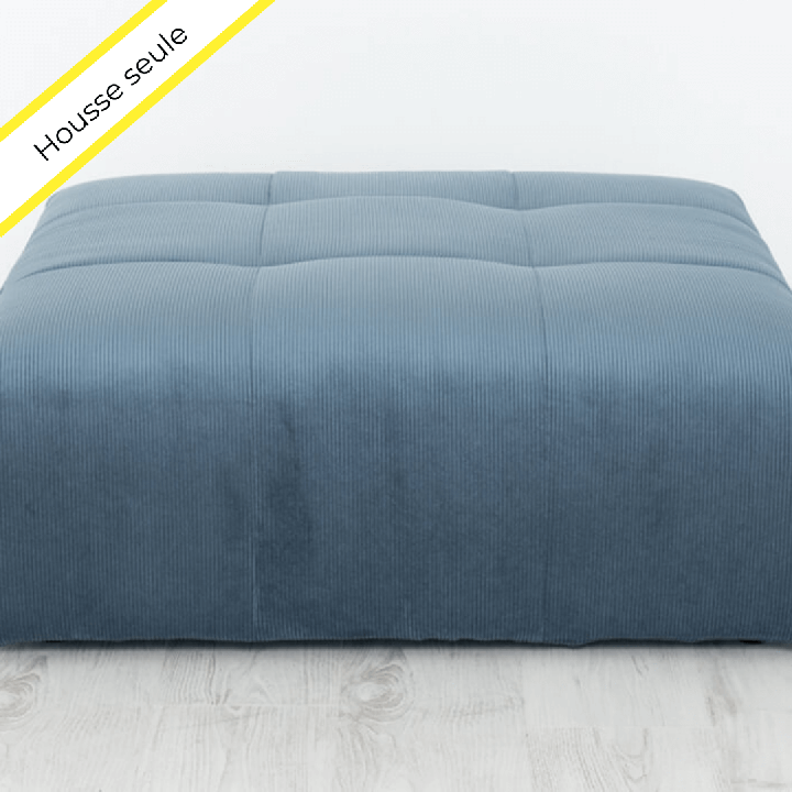 HOUSSE POUF CARRE VELOURS COTELE SCALA