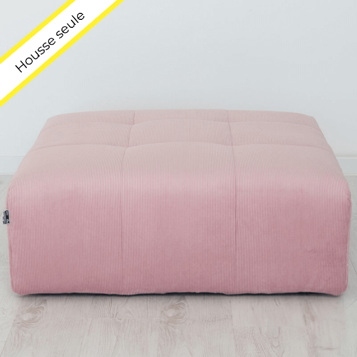 HOUSSE POUF CARRE VELOURS COTELE SCALA